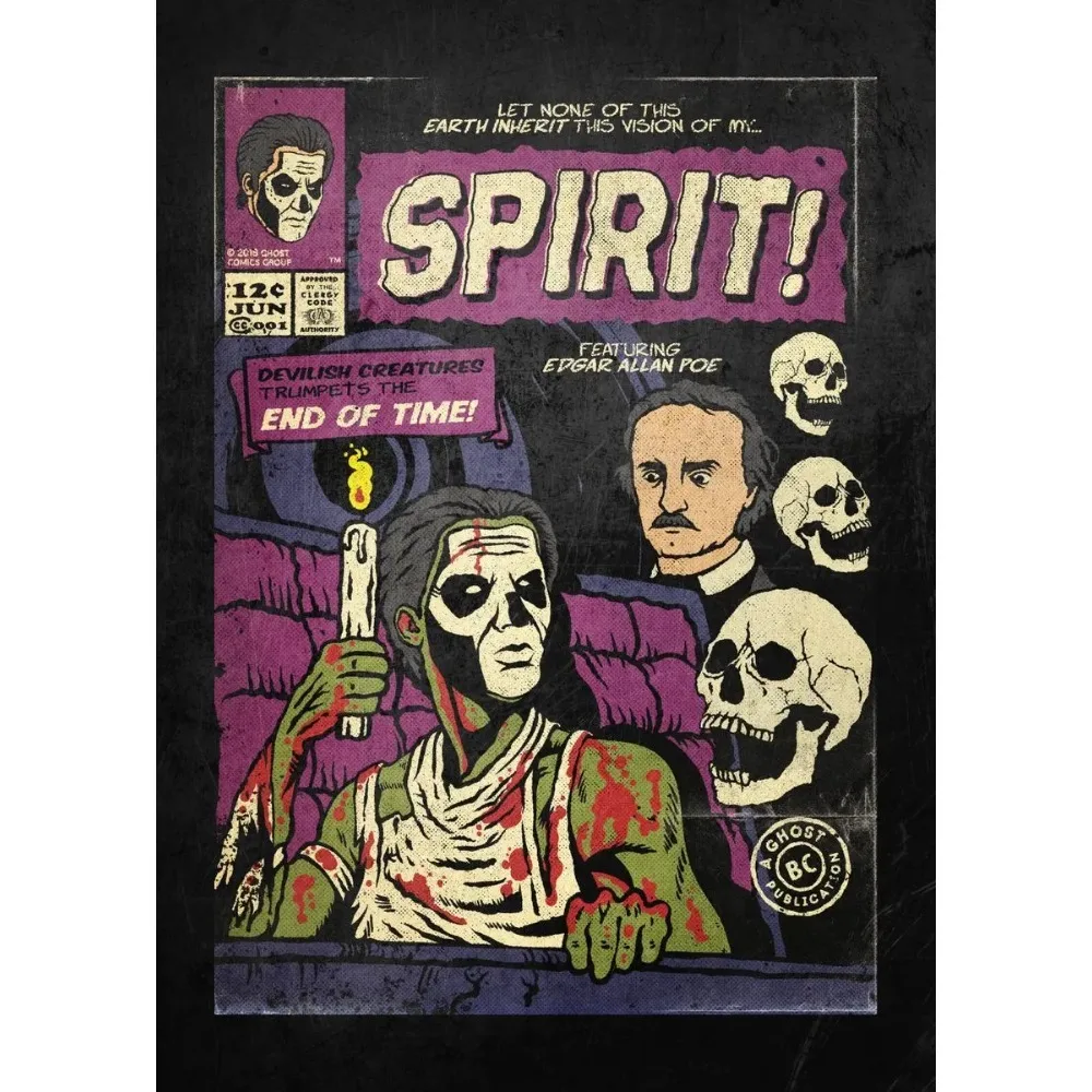 Plakat Ghost - mroczna abstrakcja metalowa Wzór 5