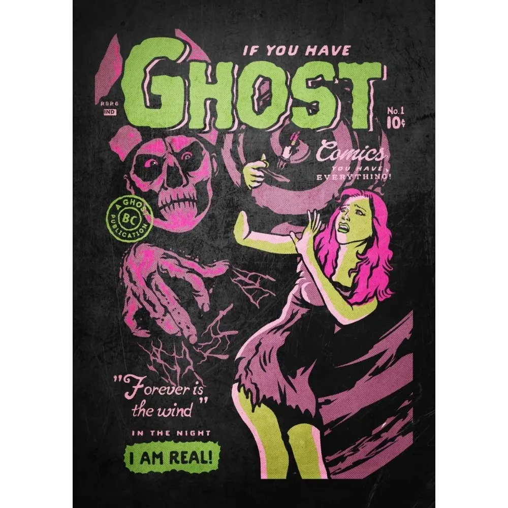 Plakat Ghost - mroczna abstrakcja metalowa Wzór 6