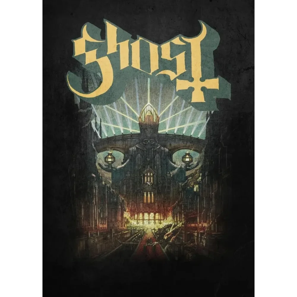 Plakat Ghost - mroczna abstrakcja metalowa Wzór 7