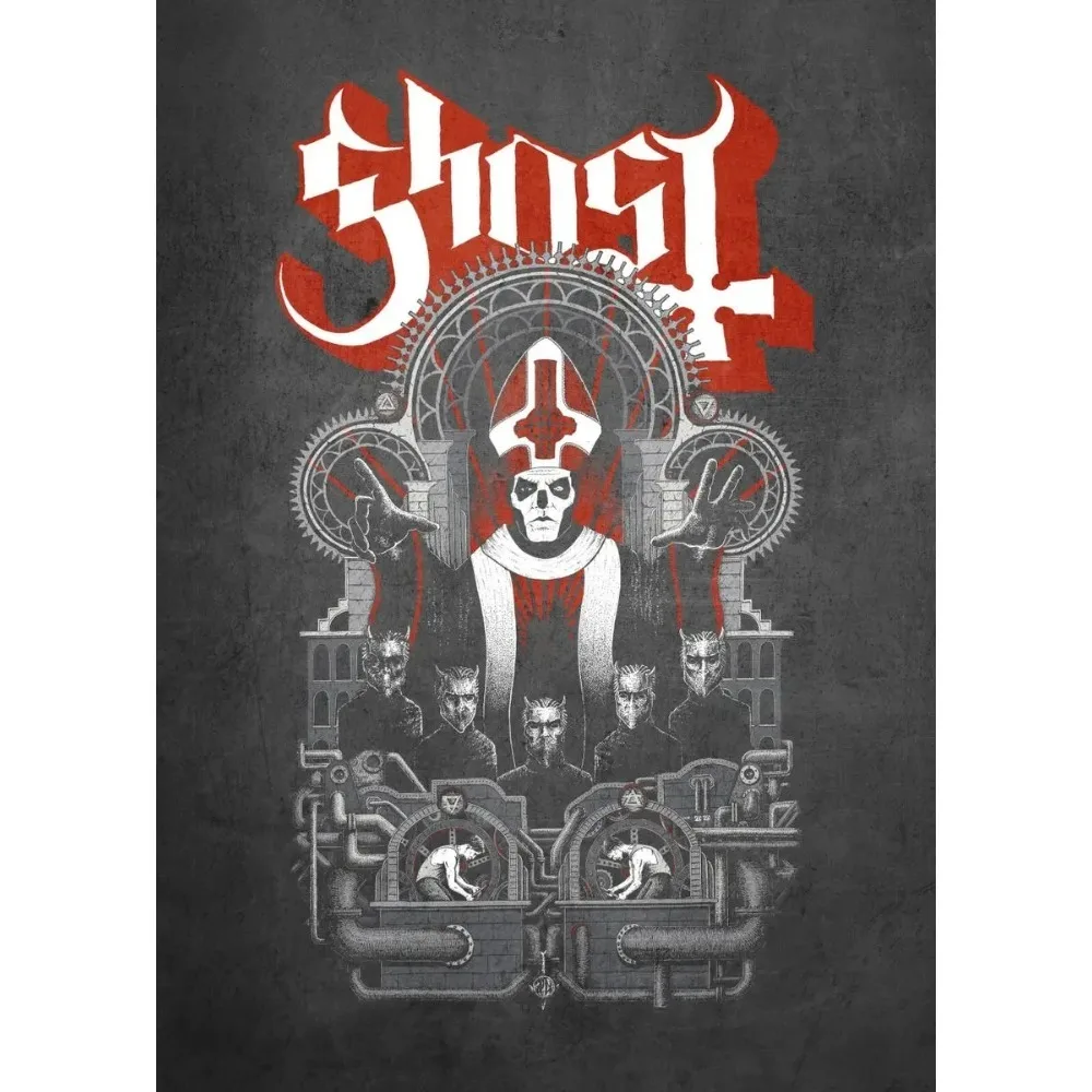 Plakat Ghost - mroczna abstrakcja metalowa Wzór 8