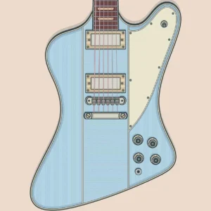Plakat gitara Fender vintage - rockowa grafika Wzór 1