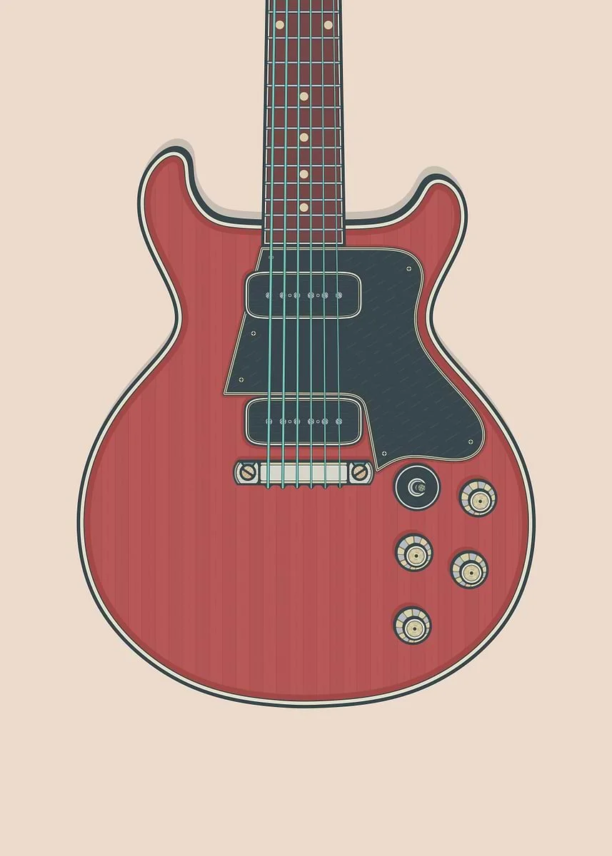 Plakat gitara Fender vintage – rockowa grafika Wzór 10