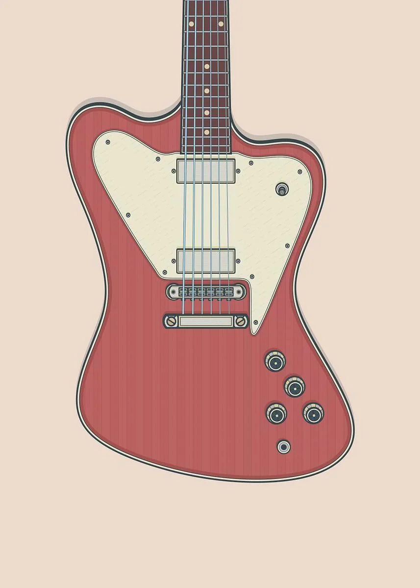 Plakat gitara Fender vintage - rockowa grafika Wzór 3