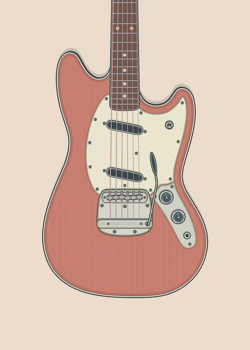 Plakat gitara Fender vintage - rockowa grafika Wzór 4