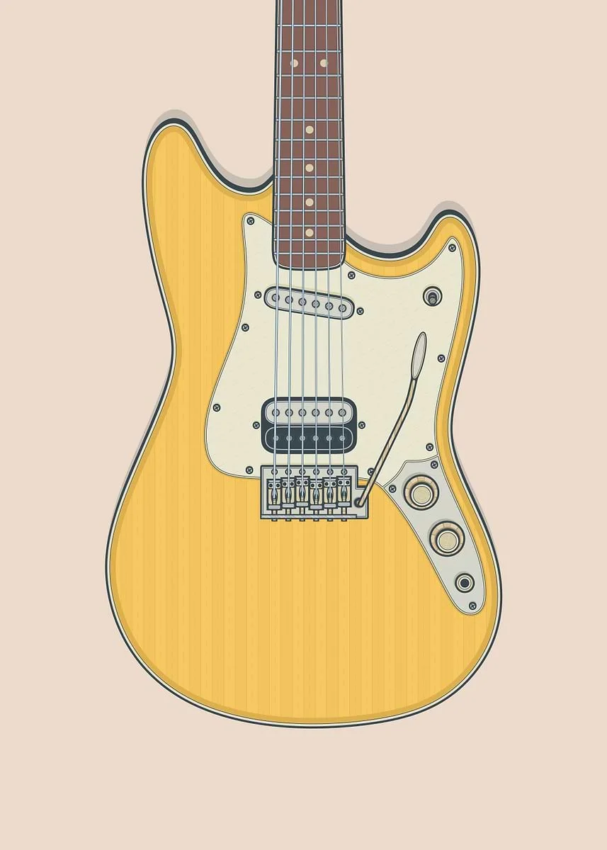 Plakat gitara Fender vintage - rockowa grafika Wzór 5