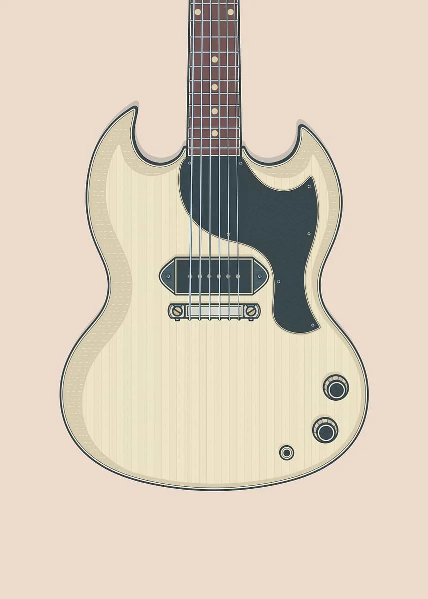 Plakat gitara Fender vintage - rockowa grafika Wzór 6