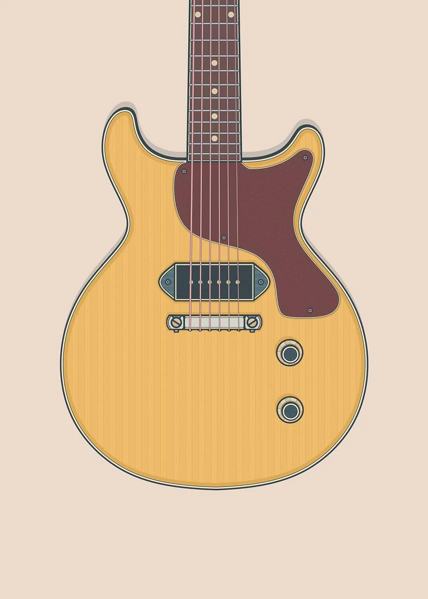 Plakat gitara Fender vintage - rockowa grafika Wzór 7