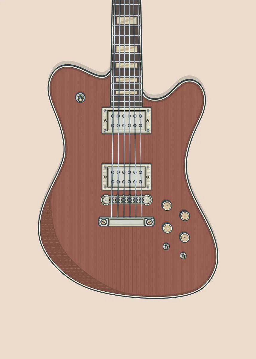 Plakat gitara Fender vintage - rockowa grafika Wzór 8