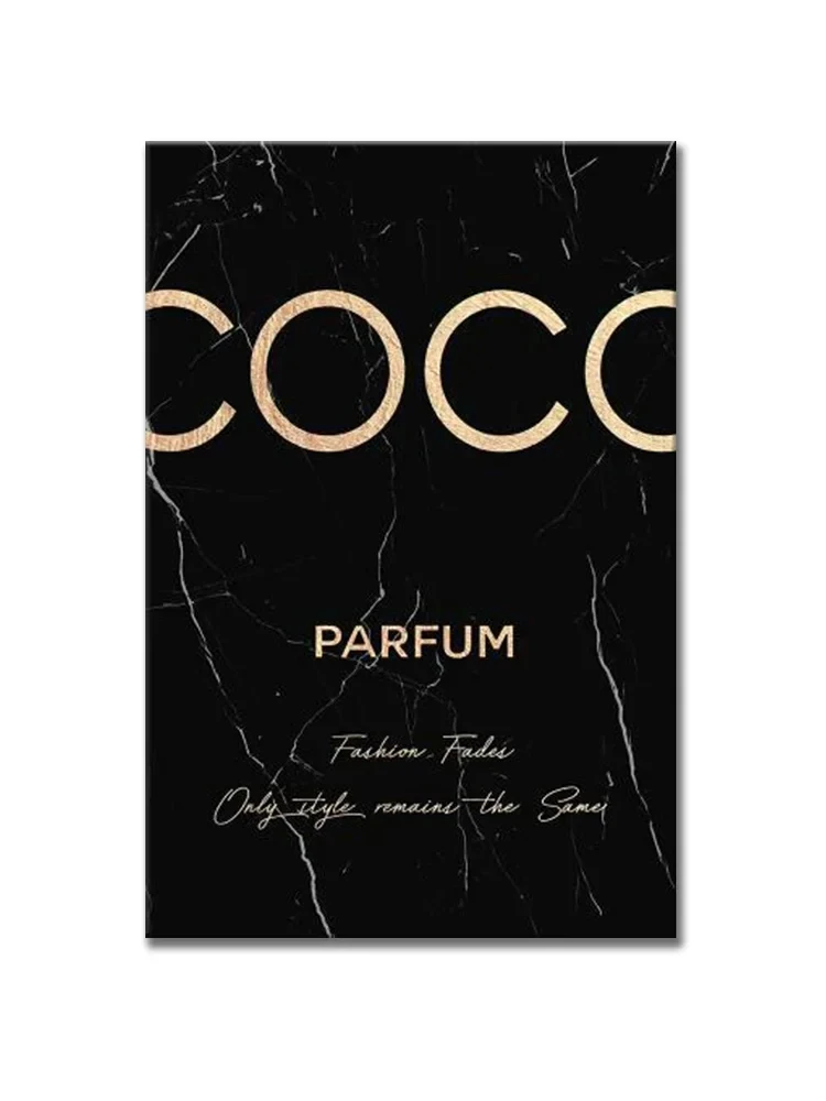 Plakat glamour z perfumami i lwem Biały