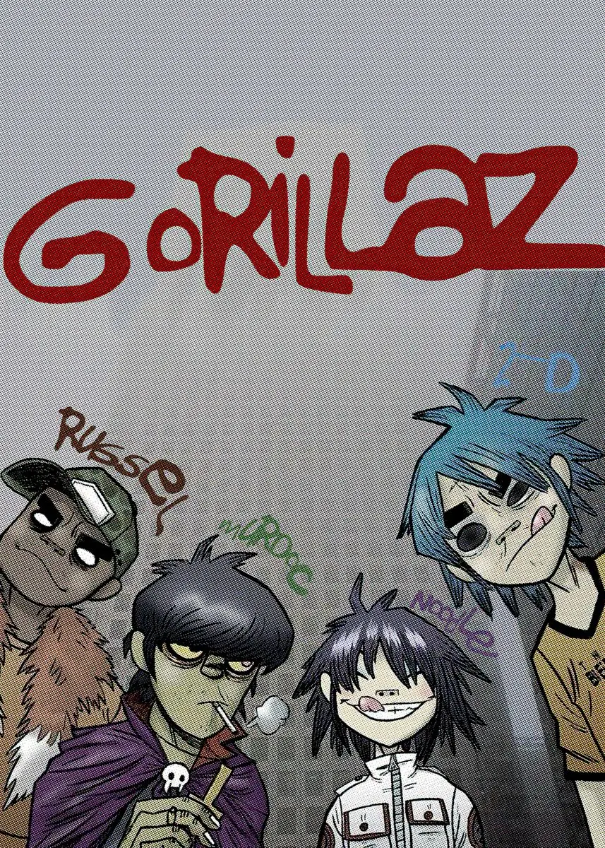 Plakat Gorillaz - okładka albumu na płótnie Wzór 4