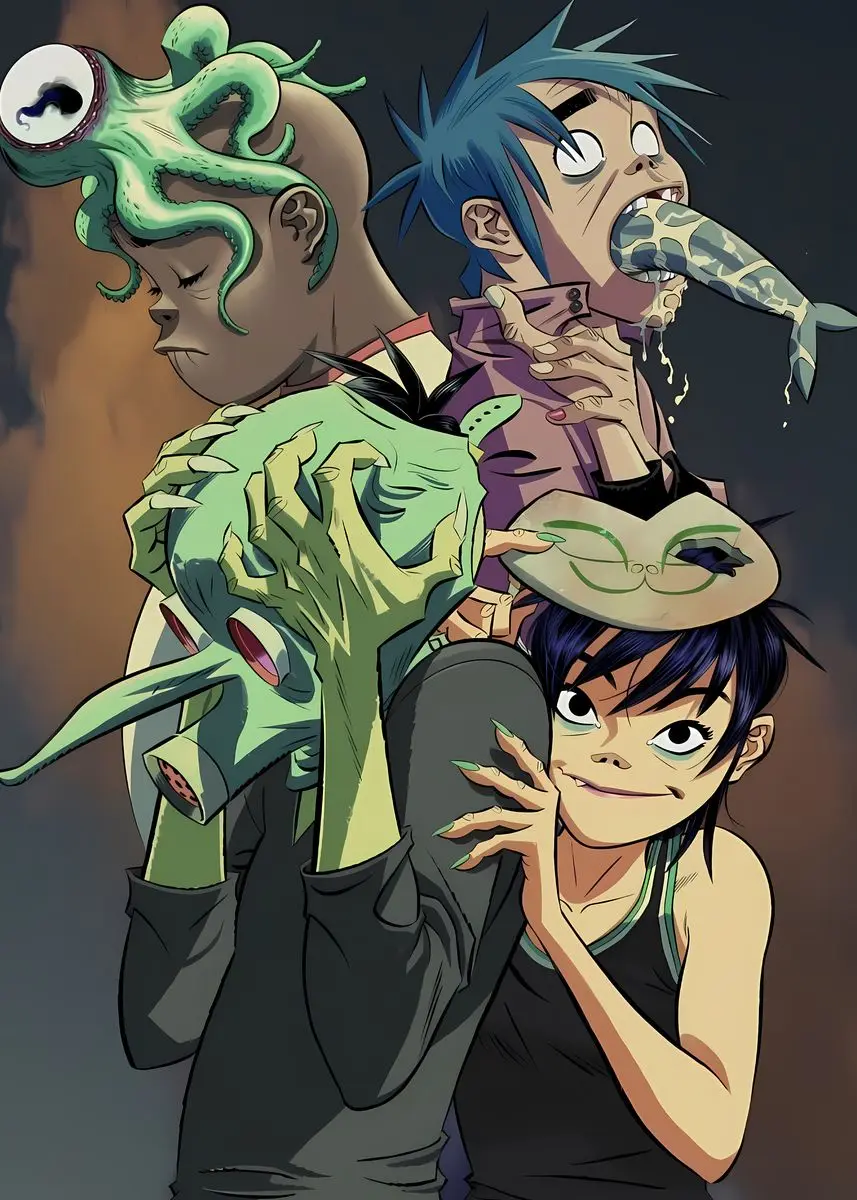 Plakat Gorillaz - okładka albumu na płótnie Wzór 7