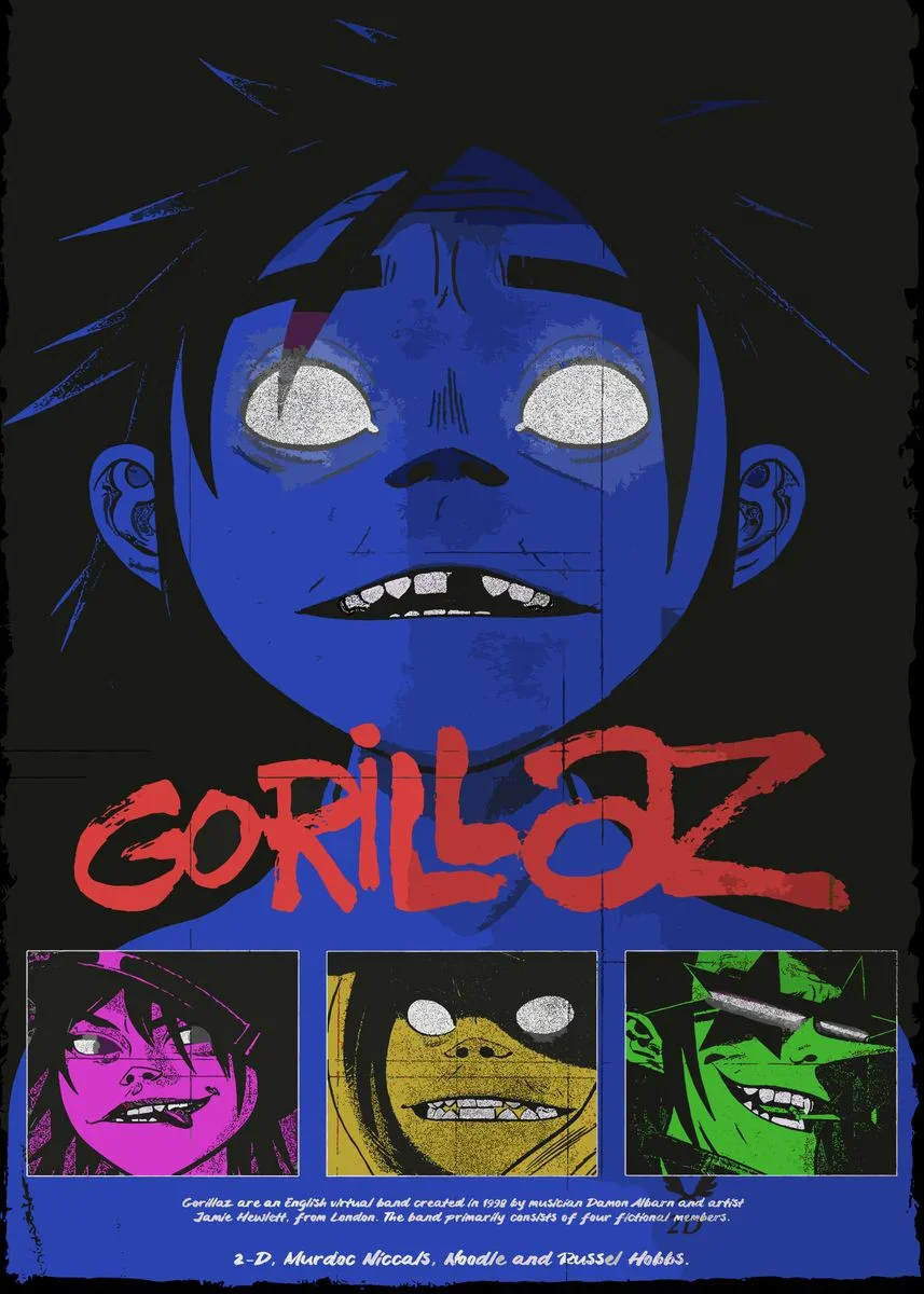 Plakat Gorillaz okładka albumu muzycznego Wzór 8