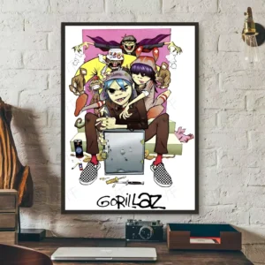 Plakat zespołu Gorillaz Burgundia