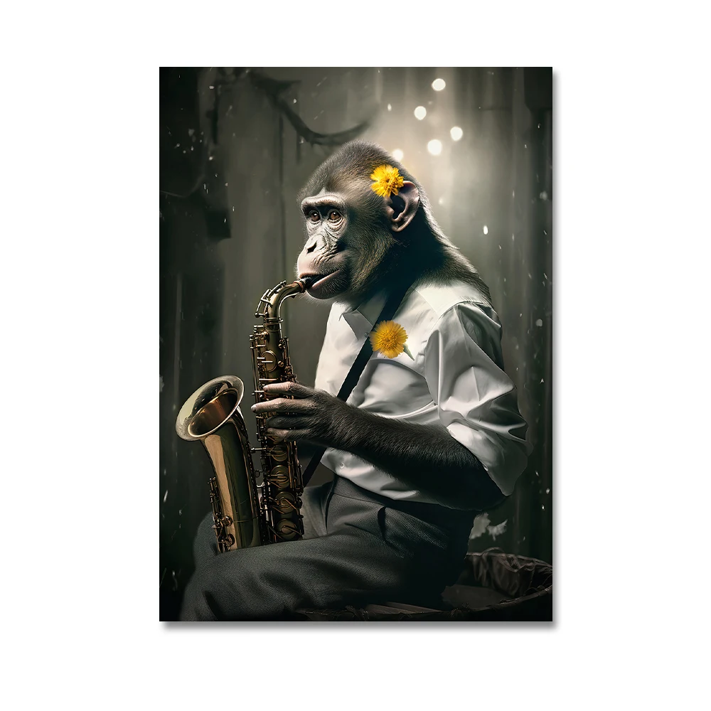 Plakat goryl w garniturze - abstrakcyjna grafika zwierzęca Wzór 6