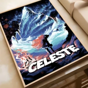 Plakat gra Celeste - klimatyczny Różowy