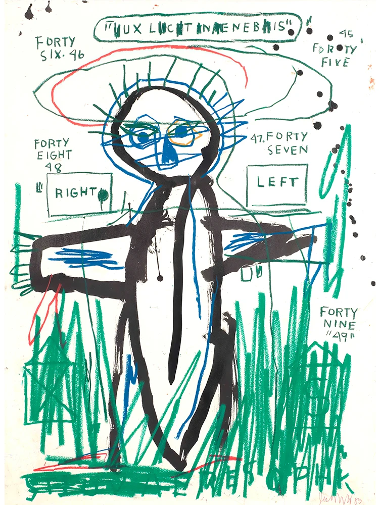 Graffiti w stylu Basquiat - abstrakcyjny plakat na płótnie Wzór 2