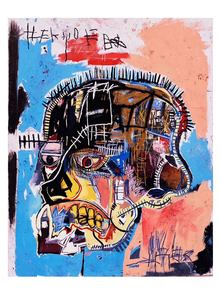 Graffiti w stylu Basquiat - abstrakcyjny plakat na płótnie Wzór 5