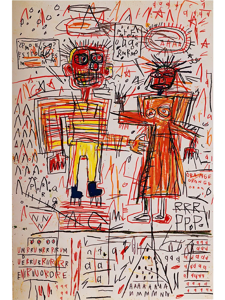 Graffiti w stylu Basquiat - abstrakcyjny plakat na płótnie Wzór 8