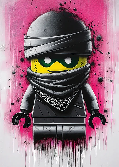 Plakat graffiti street art postacie Niebieski