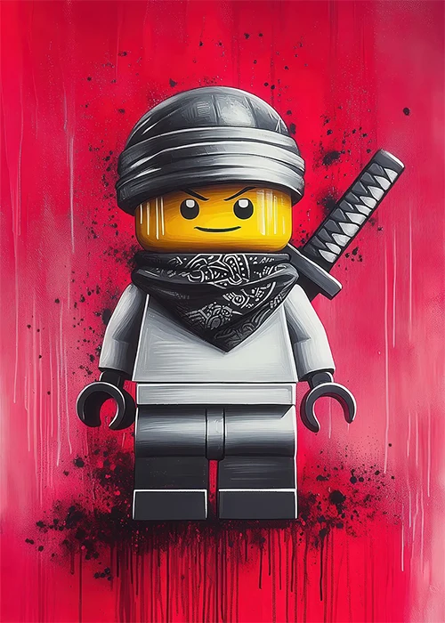 Plakat graffiti street art postacie śliwka