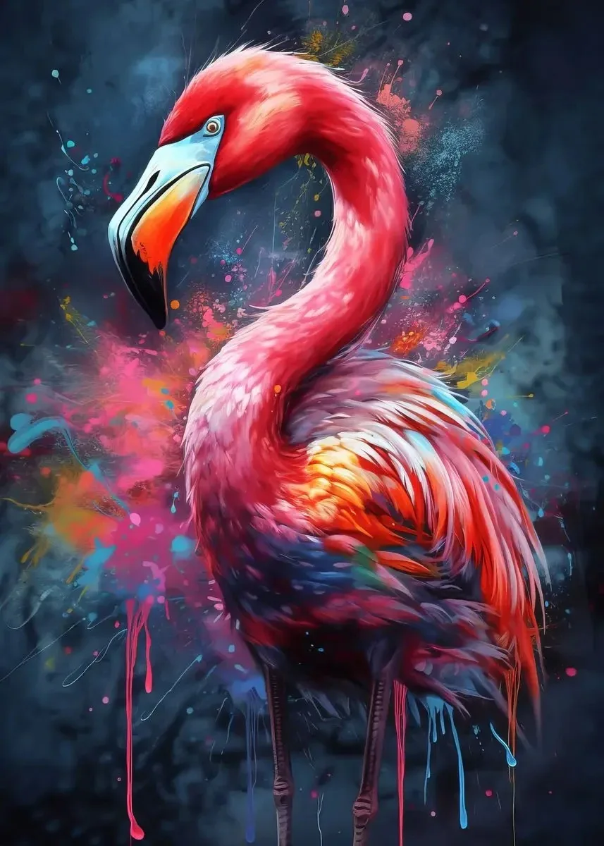Kolorowy lew i tygrys - plakat graffiti Wzór 5