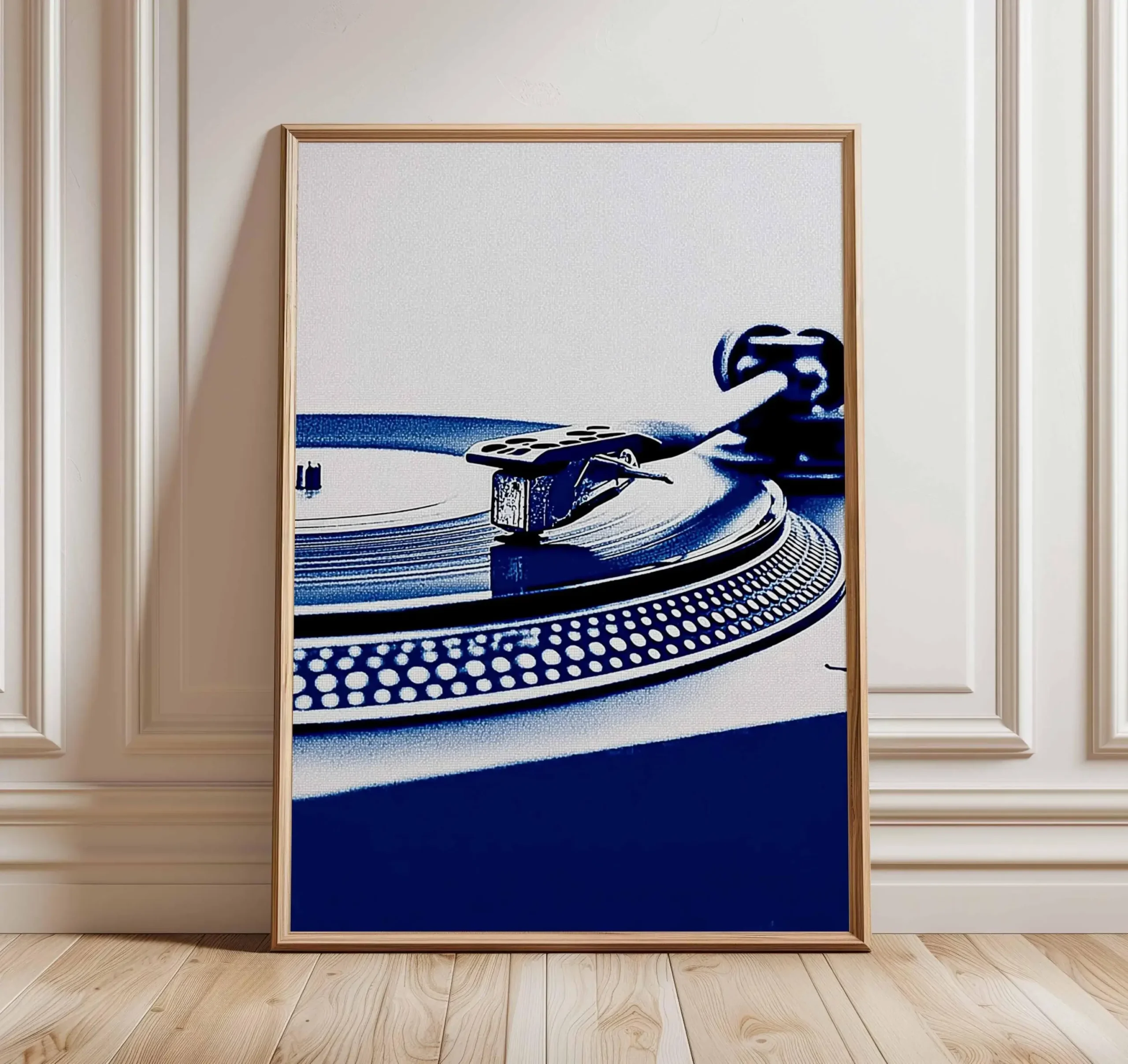Plakat z gramofonem i muzyką w stylu pop Wzór 4