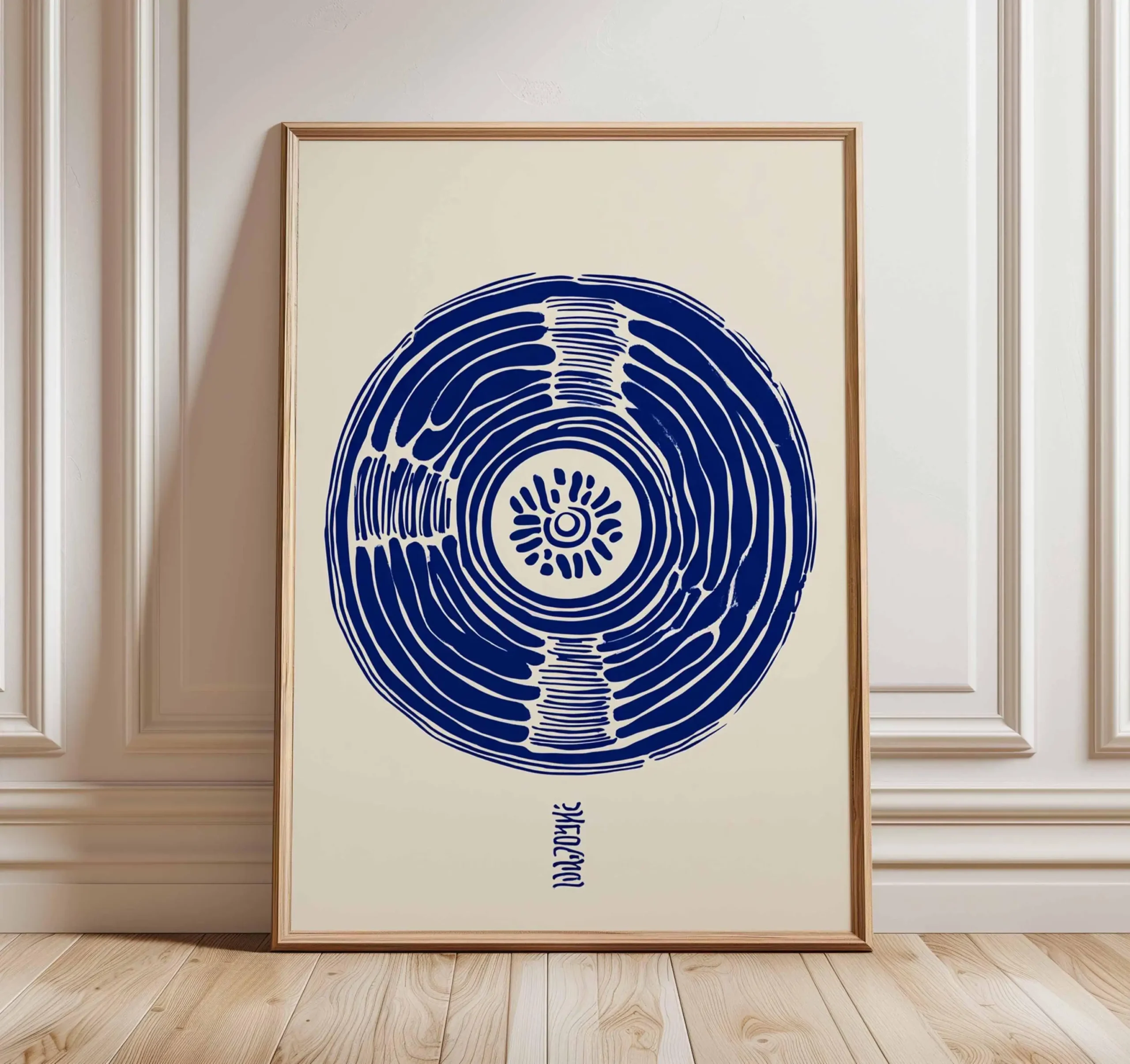 Plakat z gramofonem i muzyką w stylu pop Wzór 5