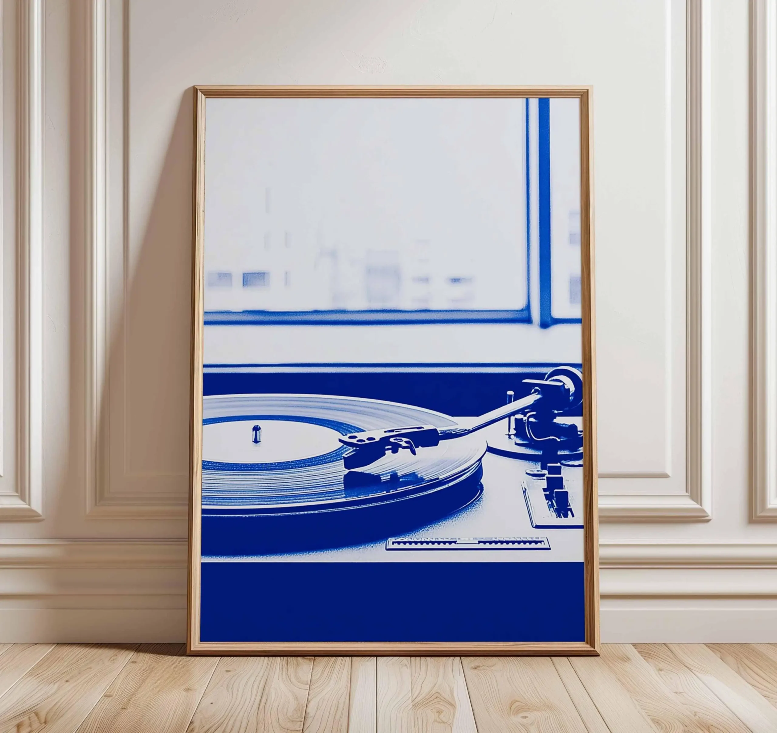 Plakat z gramofonem i muzyką w stylu pop Wzór 7