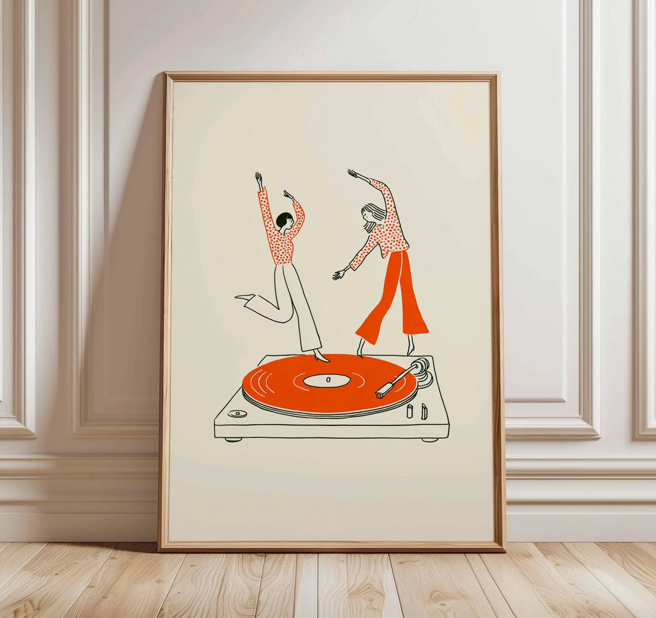 Plakat z gramofonem i muzyką w stylu pop Wzór 8