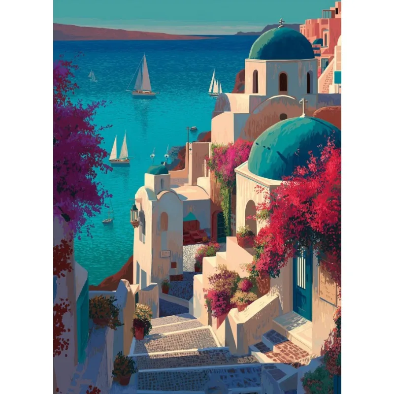 Plakat grecki port i morze Czekolada
