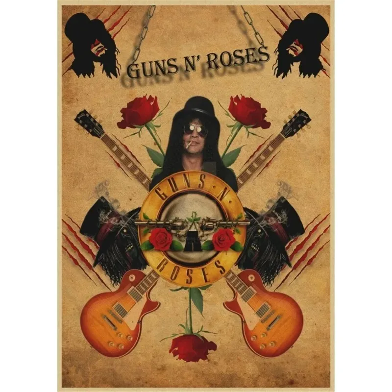 Plakat Guns N' Roses rock vintage Wzór 3