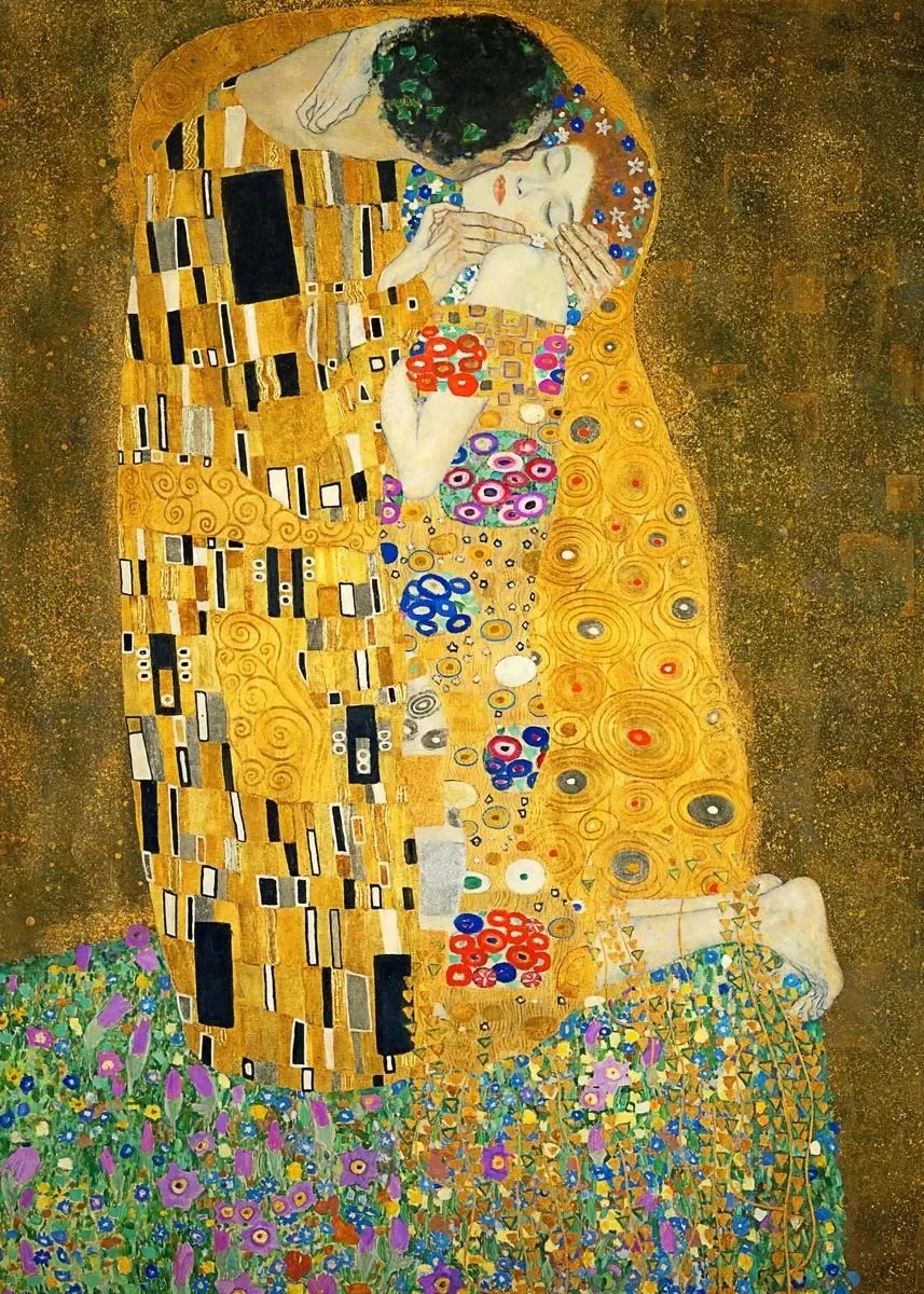 Plakat Gustav Klimt Pocałunek i Drzewo życia Brązowy