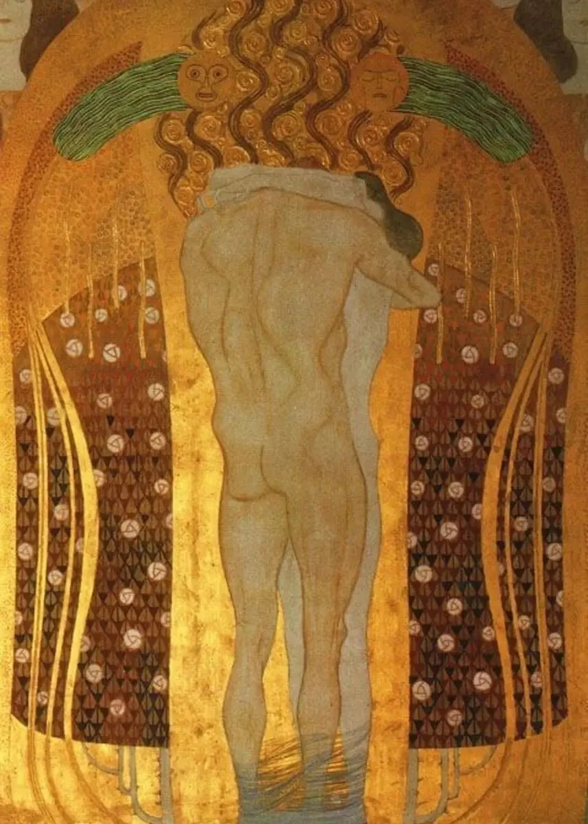 Plakat Gustav Klimt Pocałunek i Drzewo życia Fioletowy/фиолетовый
