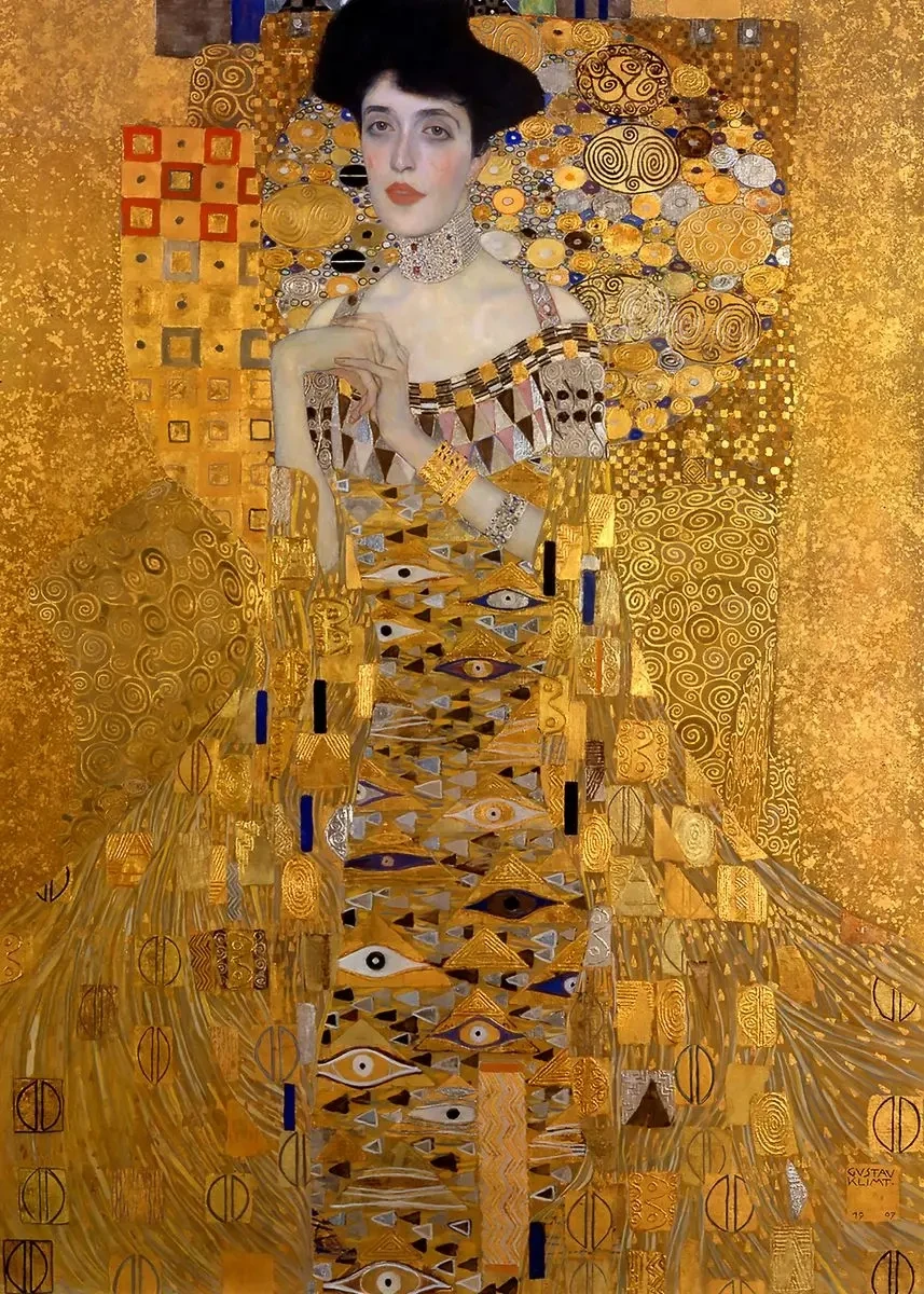 Plakat Gustav Klimt Pocałunek i Drzewo życia Jasnożółty