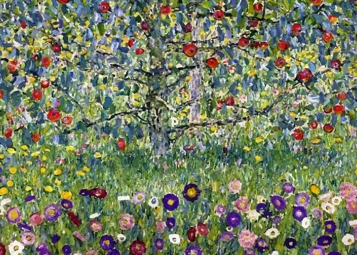 Plakat Gustav Klimt Pocałunek i Drzewo życia Pomarańczowy