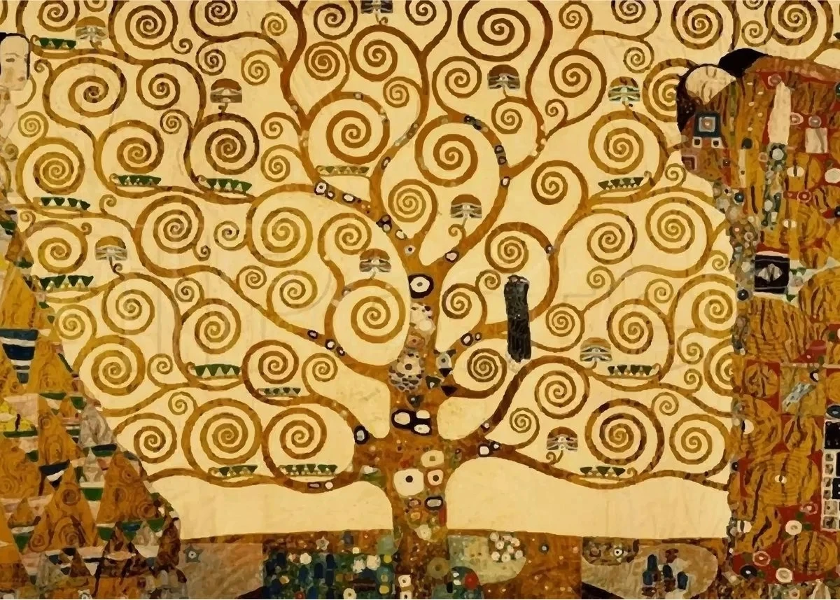 Plakat Gustav Klimt Pocałunek i Drzewo życia Wielo