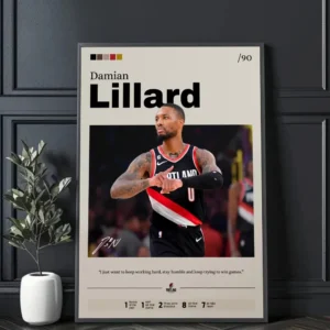 Plakat gwiazdy koszykówki NBA Fioletowy