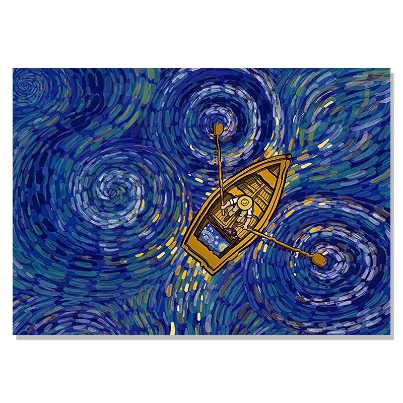 Plakat Gwiaździsta noc Vincenta van Gogha Burgundia