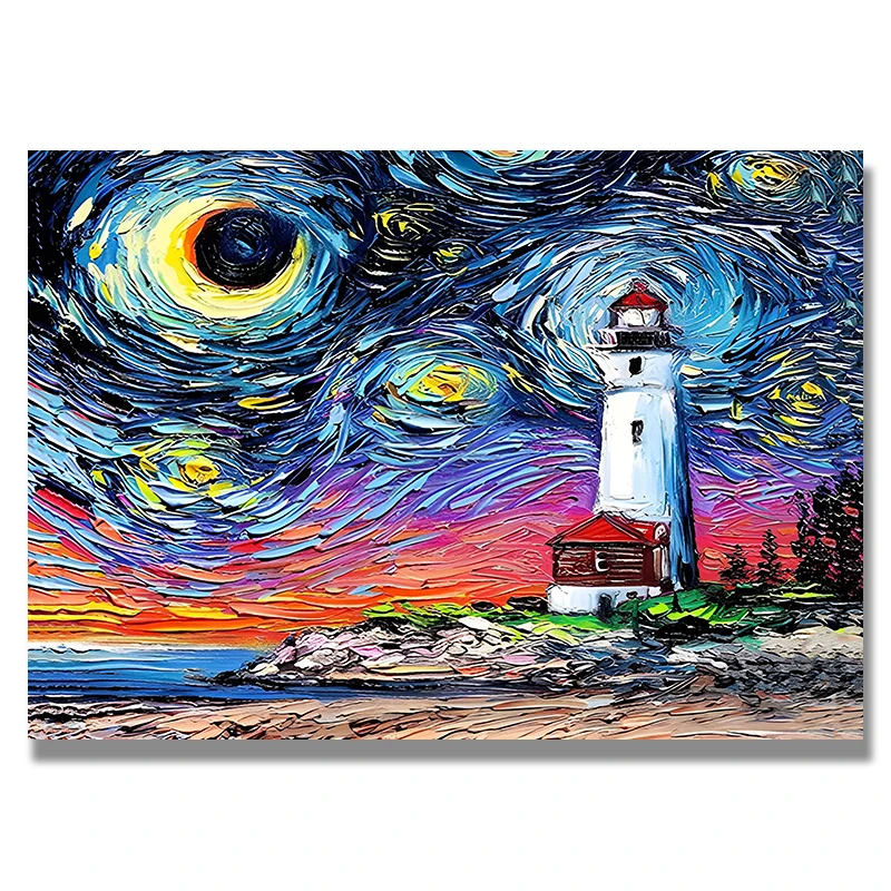 Plakat Gwiaździsta noc Vincenta van Gogha Jasnożółty