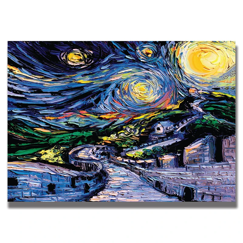 Plakat Gwiaździsta noc Vincenta van Gogha Jasny