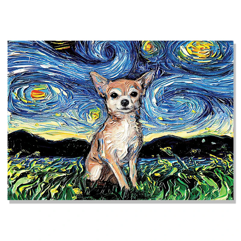 Plakat Gwiaździsta noc Vincenta van Gogha Zielony