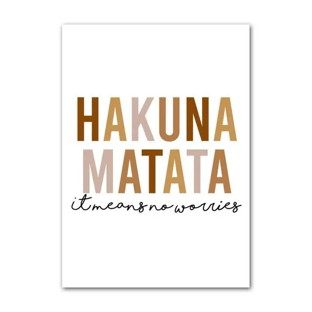Plakat Hakuna Matata - lew i tygrys dla dziecka Wzór 8