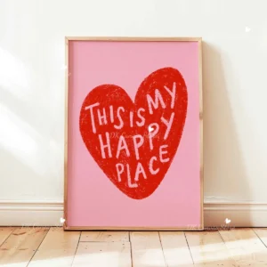 This Is My Happy Place plakat minimalistyczny Jasnożółty