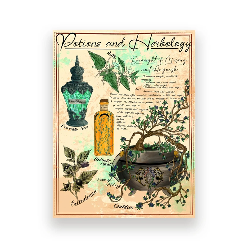 Plakat Harry Potter Herbologia i Botanika Wzór 1