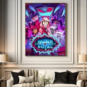 Plakat Hazbin Hotel z serialu animowanego Czarny1