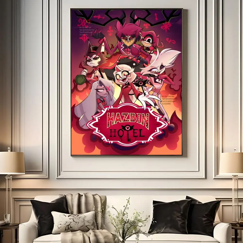 Plakat Hazbin Hotel z serialu animowanego Czarny8