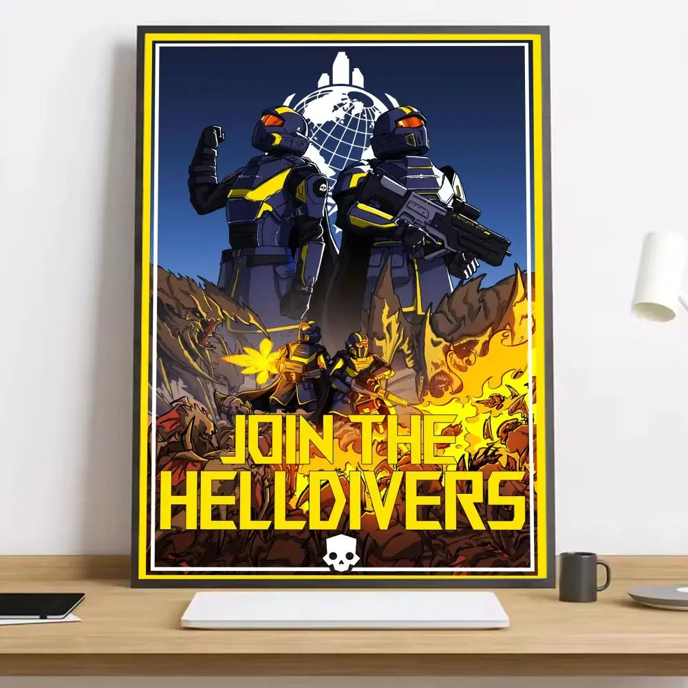 Plakat Helldivers II – grafika gamingowa Czarny10