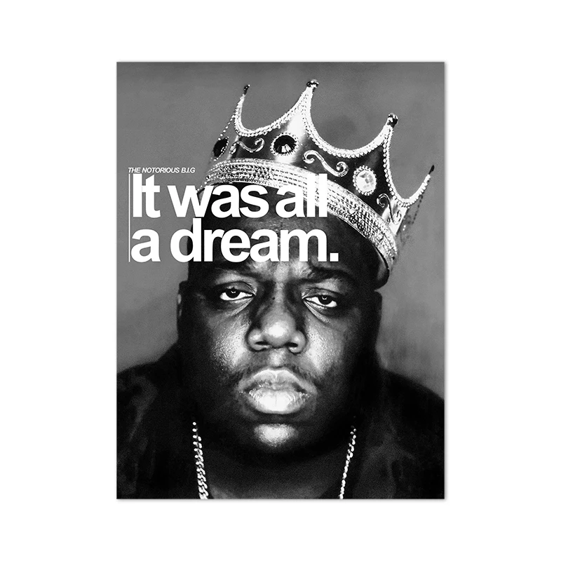 Plakat hip-hop Notorious B.I.G. z cytatem Wzór 6