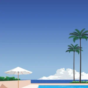 Plakat Hiroshi Nagai - retro japoński zachód słońca Wzór 1