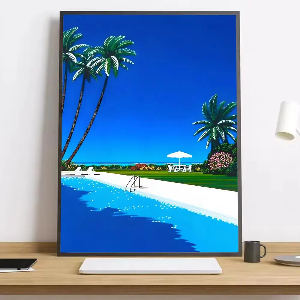 Plakat Hiroshi Nagai - vaporwave plaża Black12